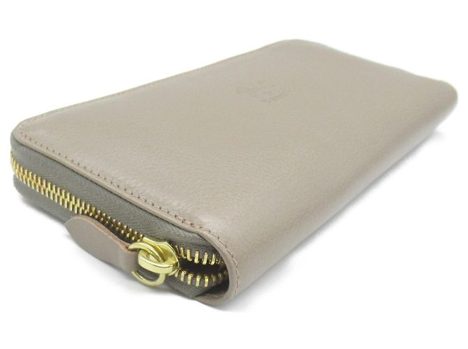 Billetera bi-fold de cuero gris Il Bisonte Castaño - vista 3