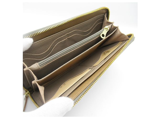 Billetera bi-fold de cuero gris Il Bisonte Castaño - vista 5