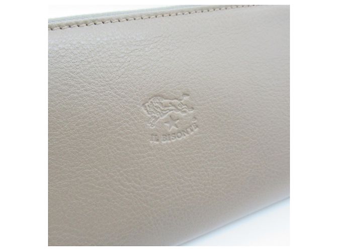 Billetera bi-fold de cuero gris Il Bisonte Castaño - vista 7