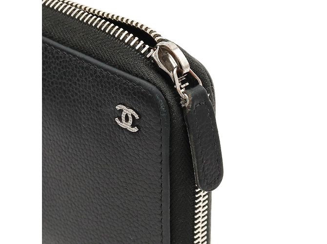 Chanel Coco Mark Round Long Wallet Black - view 4