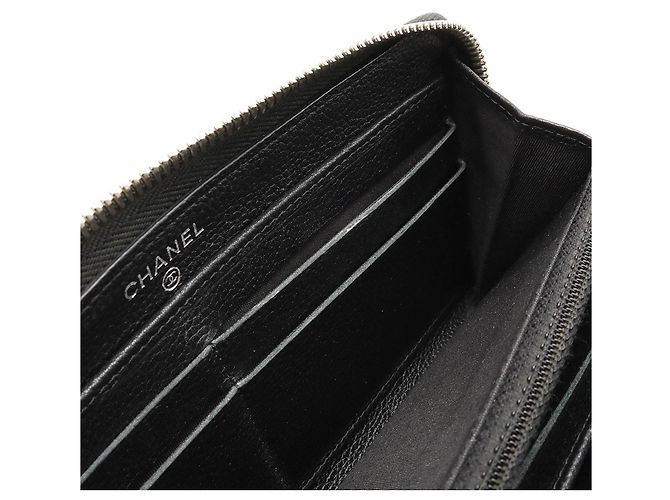 Chanel Coco Mark Round Long Wallet Black - view 8