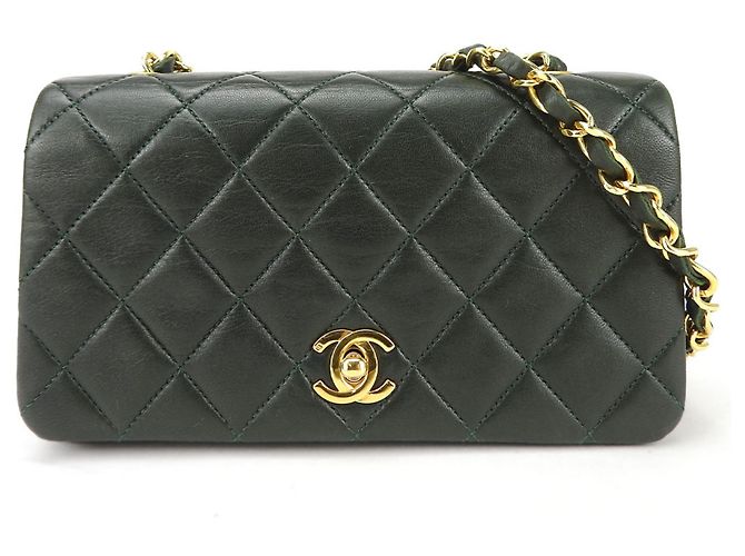Borsa a spalla Chanel in verde oliva - vista 11
