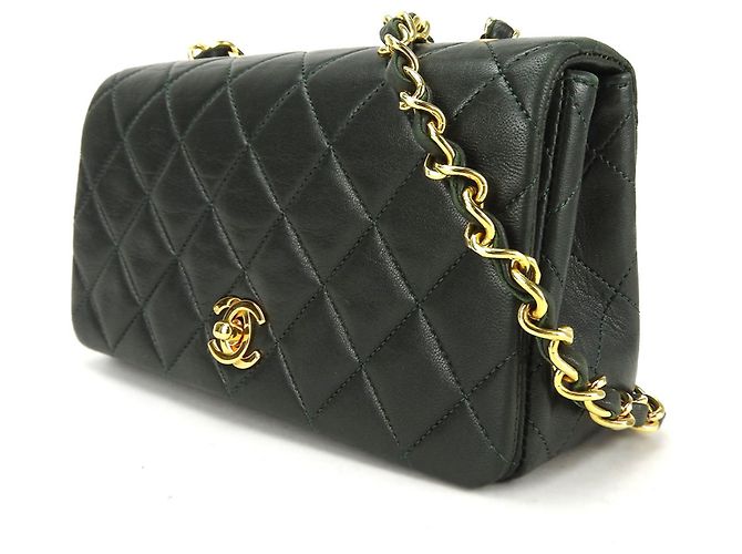 Borsa a spalla Chanel in verde oliva - vista 2