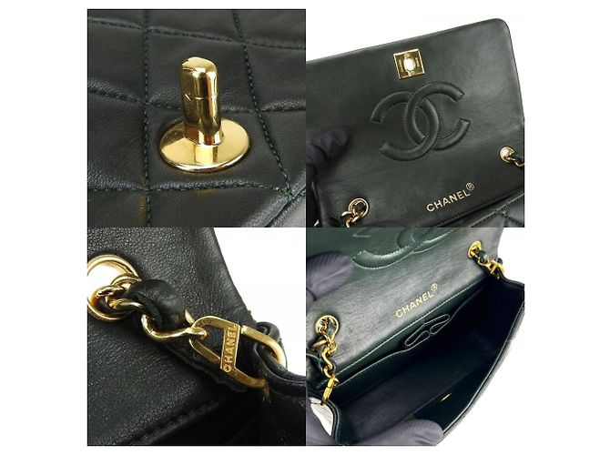 Borsa a spalla Chanel in verde oliva - vista 9