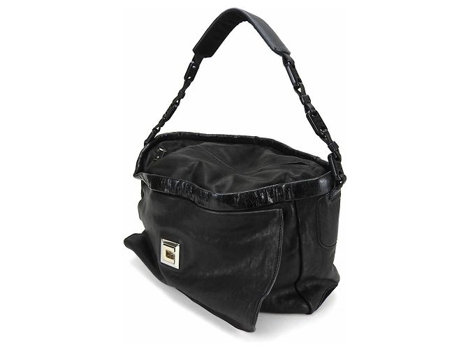 Céline Borsa a spalla in pelle nera Celine in suede di pony Nero - vista 2