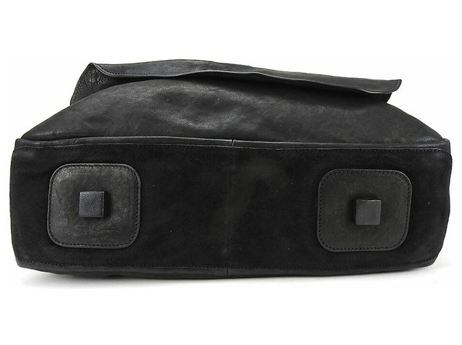 Céline Borsa a spalla in pelle nera Celine in suede di pony Nero - vista 4