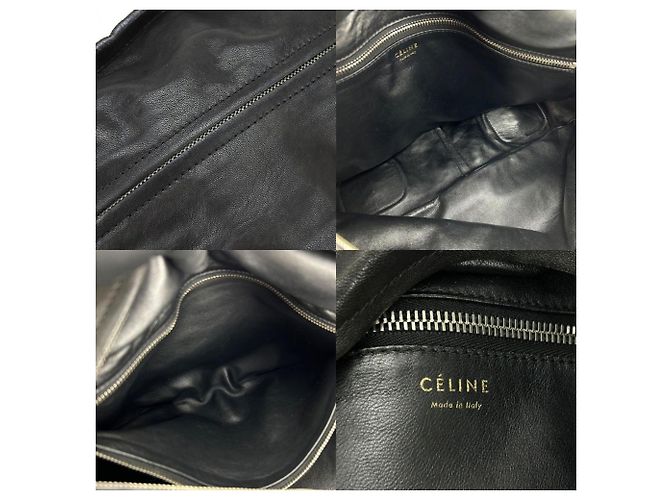 Céline Borsa a spalla in pelle nera Celine in suede di pony Nero - vista 9