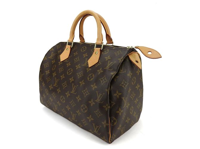 Speedy Borsa a mano in tela Monogram Louis Vuitton Marrone - vista 2