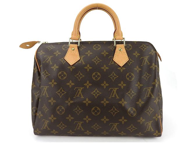 Speedy Borsa a mano in tela Monogram Louis Vuitton Marrone - vista 3