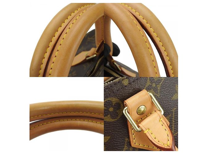 Speedy Borsa a mano in tela Monogram Louis Vuitton Marrone - vista 8