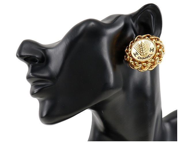 Vintage Gold Clip Ohrringe von Chanel Coco Golden - Ansicht 2