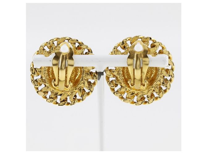 Timeless Vintage Gold Clip Ohrringe Matelassé von Chanel Golden - Ansicht 3