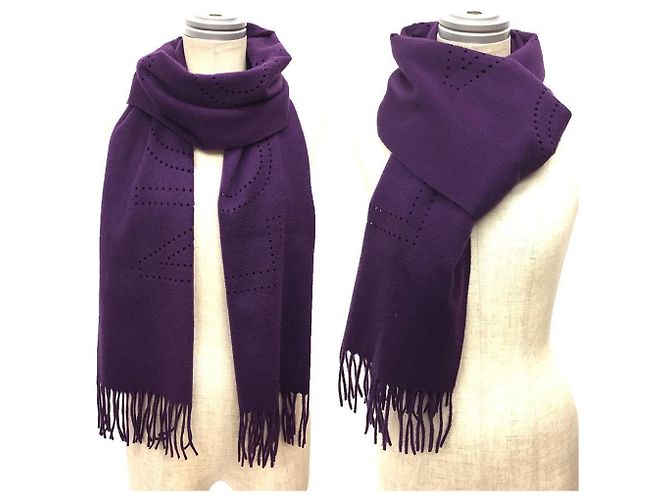 Stola in cashmere viola scuro Louis Vuitton - vista 2