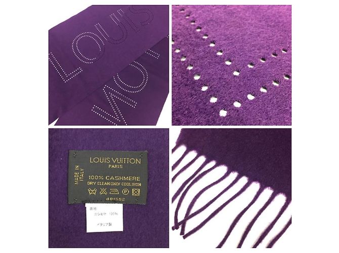 Stola in cashmere viola scuro Louis Vuitton - vista 3