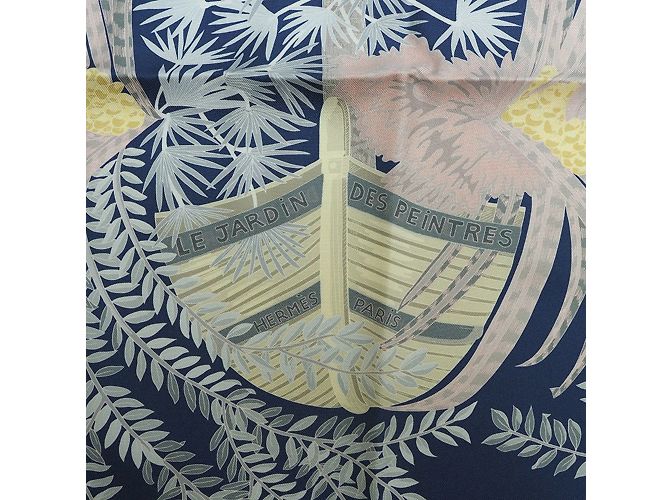 Garden Hermès Doppelgesicht Schal Schwarz Marineblau - Ansicht 2
