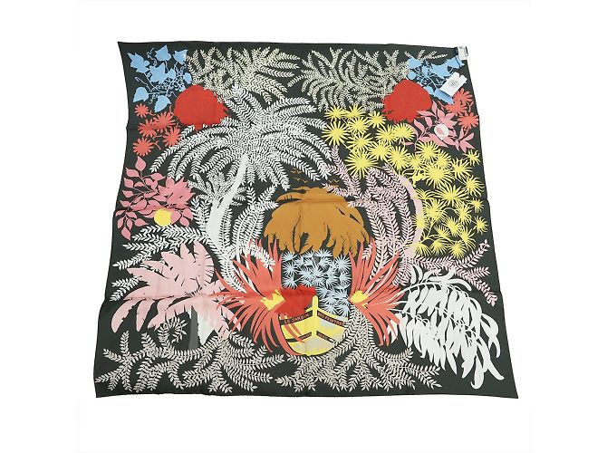 Garden Hermès Doppelgesicht Schal Schwarz Marineblau - Ansicht 5