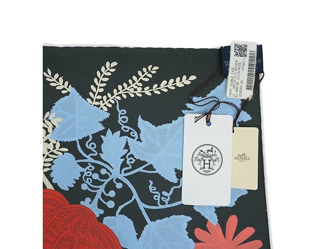 Garden Hermès Doppelgesicht Schal Schwarz Marineblau - Ansicht 7