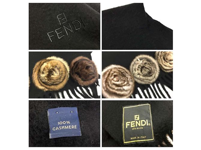 Stola in pelliccia di cashmere Fendi Nero - Ansicht 3
