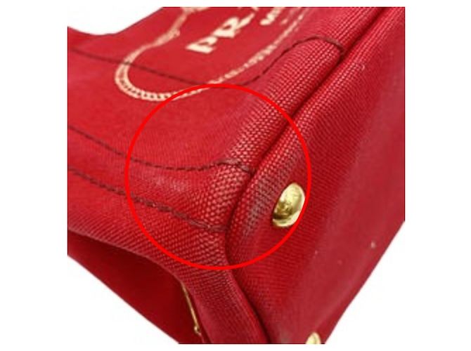 Prada Rote Denim Tote Tasche - Ansicht 5