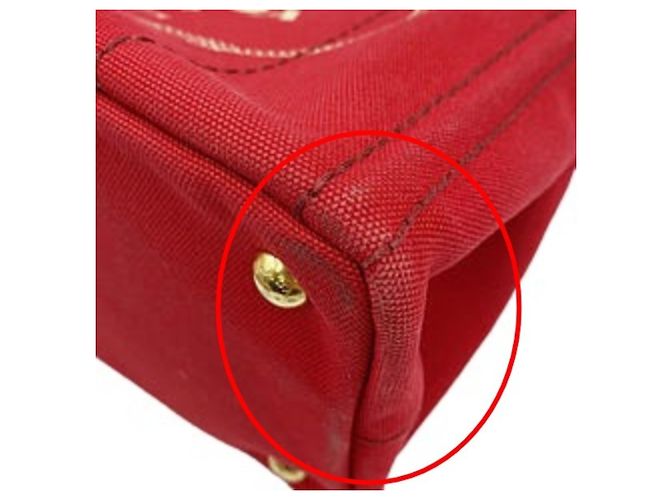 Prada Rote Denim Tote Tasche - Ansicht 6