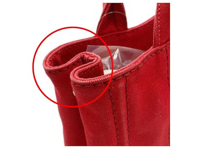 Prada Rote Denim Tote Tasche - Ansicht 7
