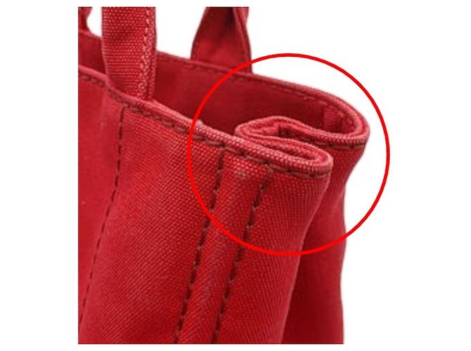 Prada Rote Denim Tote Tasche - Ansicht 8