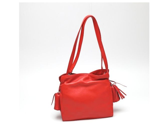 Borsa a spalla in pelle rossa Loewe Rosso - vista 2