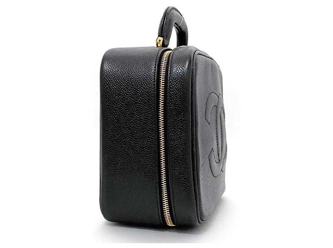 Vanity Borsa a mano in pelle di caviale Chanel, borsa da trucco Nero - vista 3