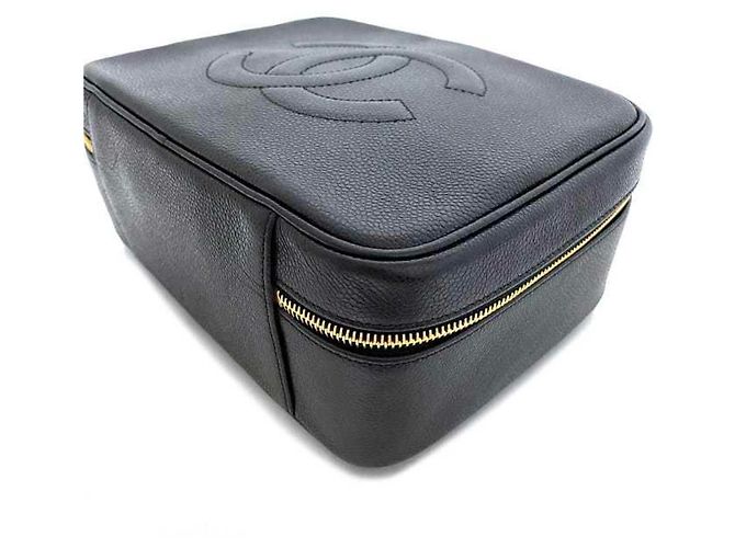 Vanity Borsa a mano in pelle di caviale Chanel, borsa da trucco Nero - vista 5