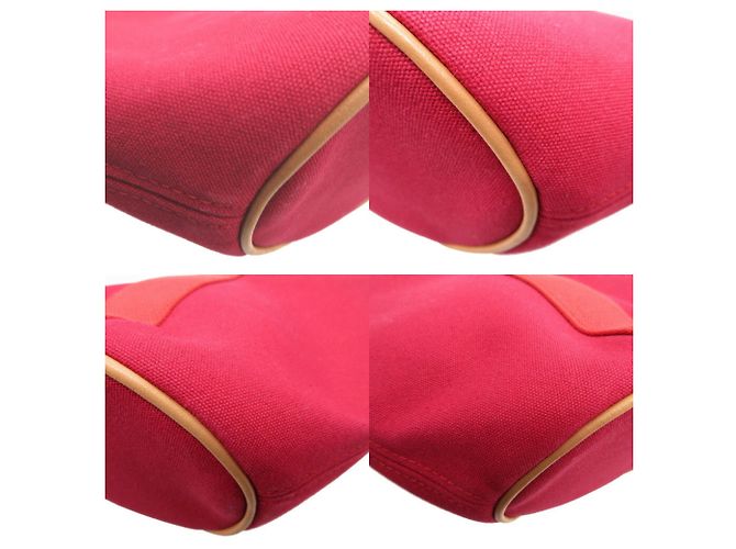 Hermès Pochette in tela Hermes Palmire Rosso Prugna - vista 7