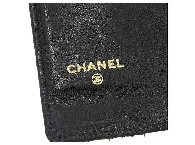 Chanel Bicolor Leather Bi-Fold Wallet Black - view 10