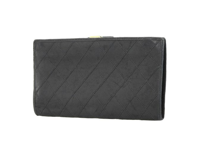 Chanel Bicolor Leather Bi-Fold Wallet Black - view 2