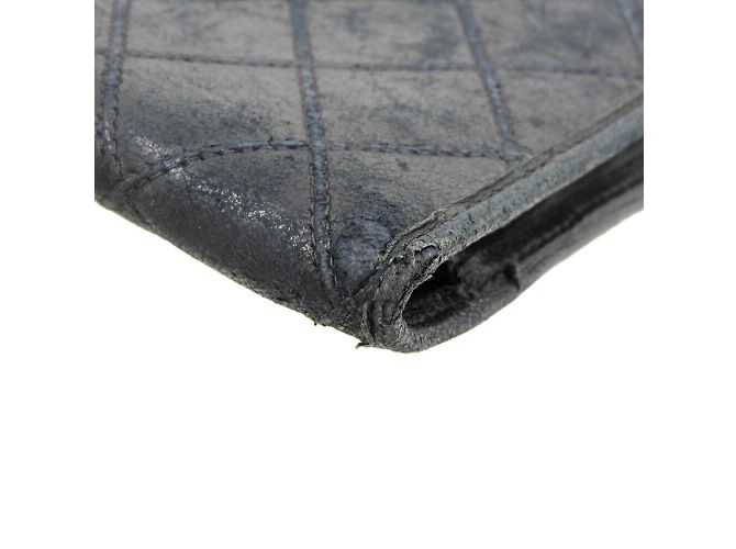 Chanel Bicolor Leather Bi-Fold Wallet Black - view 5
