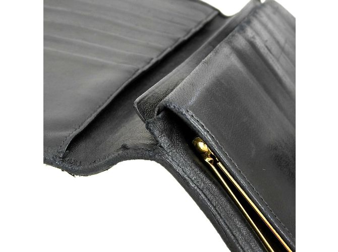 Chanel Bicolor Leather Bi-Fold Wallet Black - view 9
