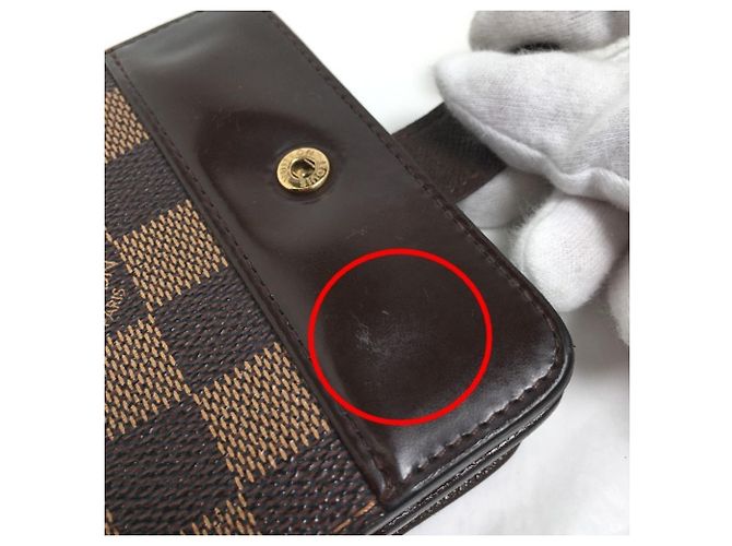 Billetera bi-fold Damier marrón Louis Vuitton Castaño - vista 13