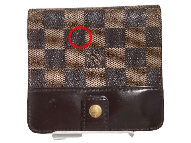 Billetera bi-fold Damier marrón Louis Vuitton Castaño - vista 3