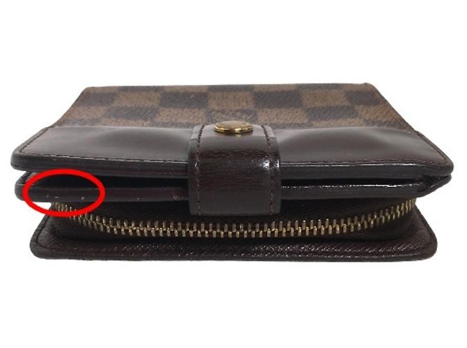 Billetera bi-fold Damier marrón Louis Vuitton Castaño - vista 4