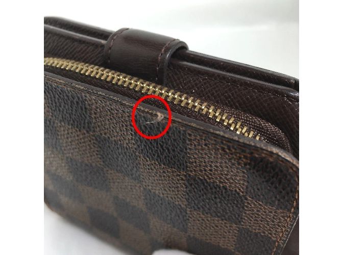 Billetera bi-fold Damier marrón Louis Vuitton Castaño - vista 7