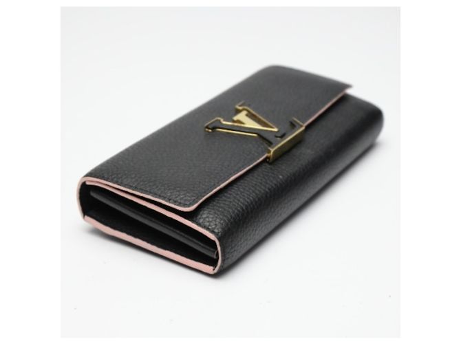 Capucines Louis Vuitton Schwarze Taurillon-Leder Bifold Lange Brieftasche - Ansicht 3