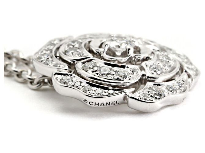 Collar de Oro Blanco K18WG Camelia de Chanel - vista 5