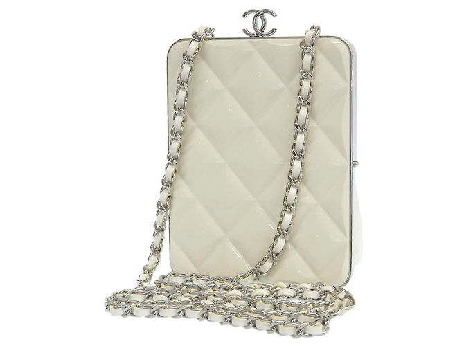 Borsa a spalla in pelle bianca Chanel Bianco - vista 2