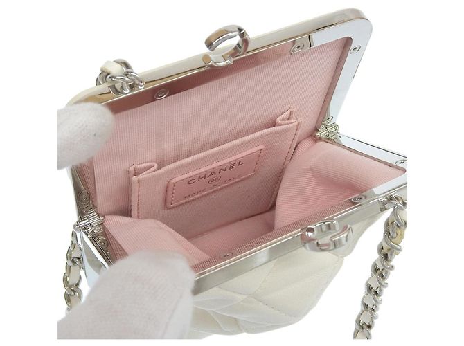 Borsa a spalla in pelle bianca Chanel Bianco - vista 3