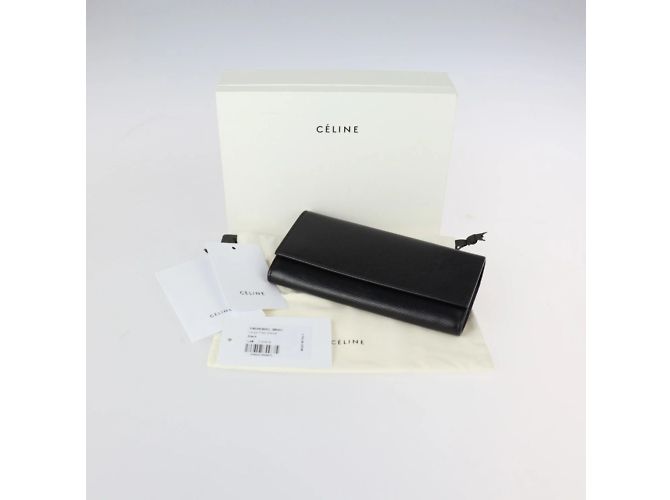 Céline Celine schwarze Kalbleder Bi-Fold Geldbörse - Ansicht 10