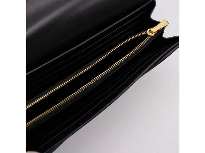 Céline Celine schwarze Kalbleder Bi-Fold Geldbörse - Ansicht 7