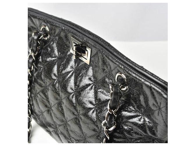 Chanel schwarze lackleder Tragetasche - Ansicht 8