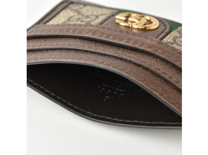 Tarjetero Gucci Beige Marrón GG Supreme Castaño - vista 5