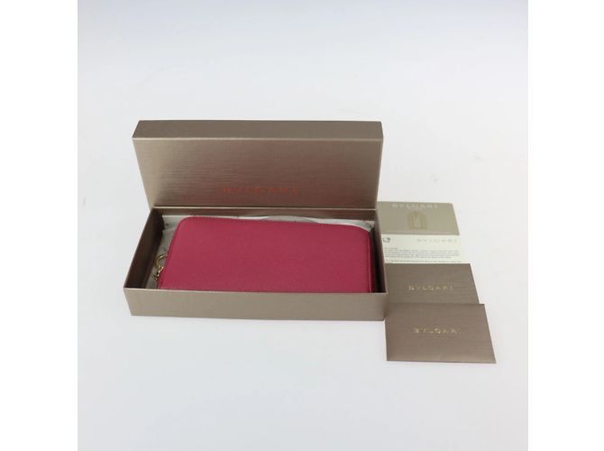 Bulgari Bvlgari Amethyst Leder-Münzgeldbörse Pink Lila - Ansicht 10