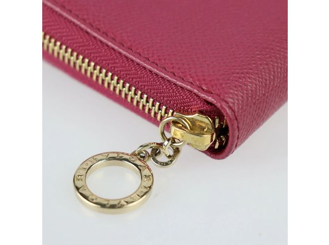 Bulgari Bvlgari Amethyst Leder-Münzgeldbörse Pink Lila - Ansicht 5
