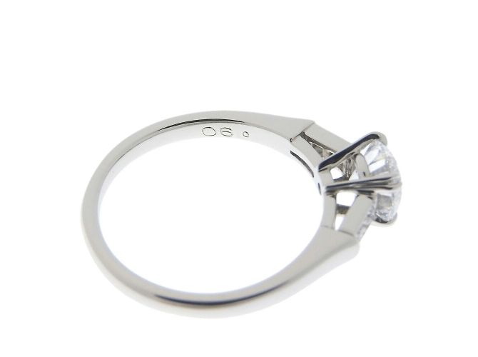 Harry Winston Platinring mit rundem Diamant - Ansicht 4