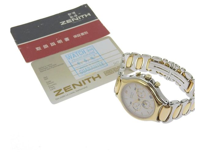 Zénith Zenith El Primero Moon Phase Triple Calendar Automatic Watch Silvery Golden - view 7